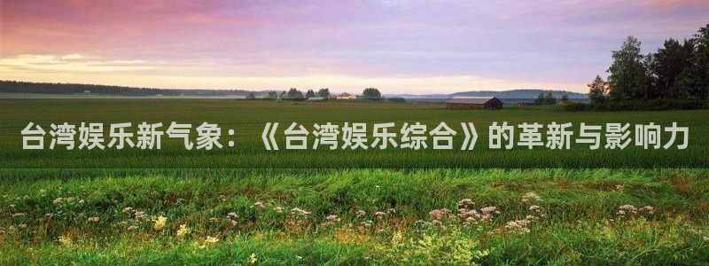 天富平台网站平台：台湾娱乐新气象：《台湾娱乐综合》的革新与影响力